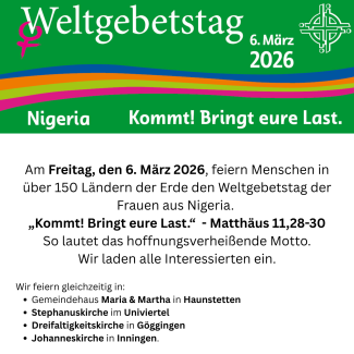 Weltgebetstag in der Regionalgemeinde